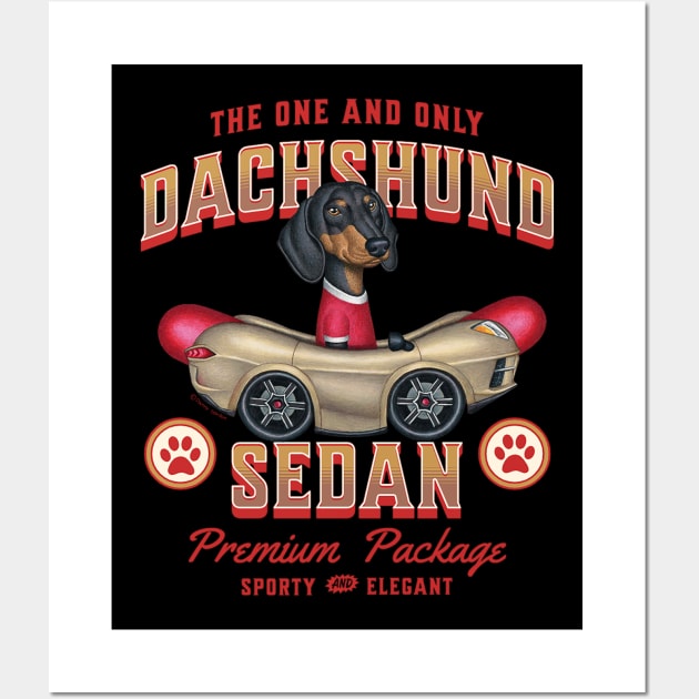 Dachshund Sedan Premium Package Wall Art by Danny Gordon Art